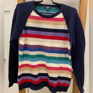 CHAPS Women’s Striped Sweater, Size Large, soft, cozy, colorful